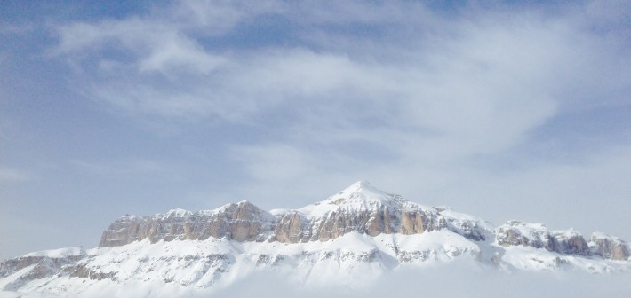 Skiing in the Dolomites, Italy